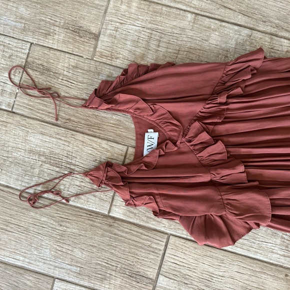 S/W/F Rust Ruffle dress - Picture 6 of 9